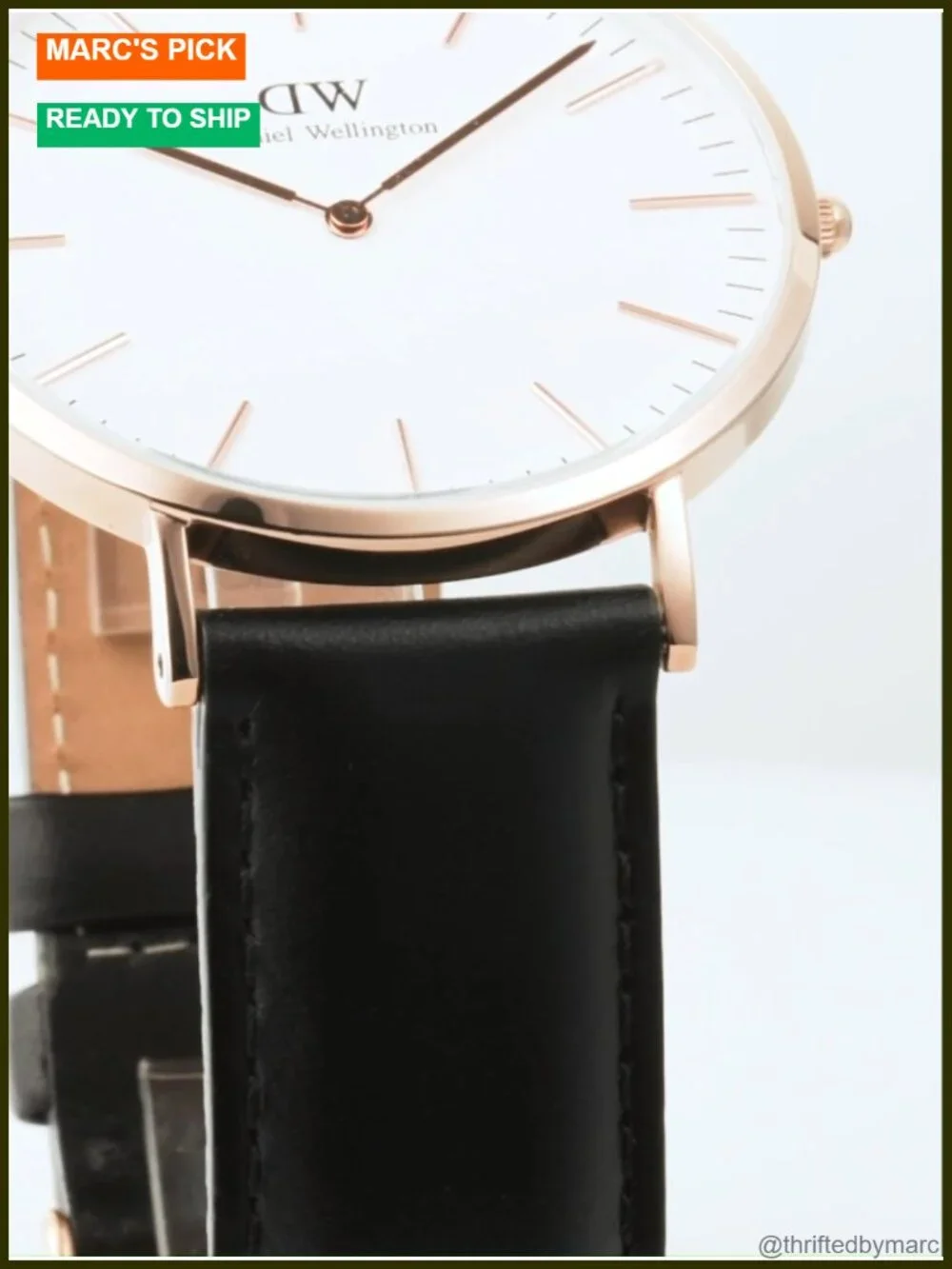 36mm-40mm Leather Strap Men's Wrist Watch